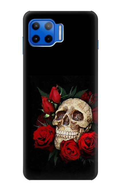W3753 Dark Gothic Goth Skull Roses Hülle Schutzhülle Taschen und Leder Flip für Motorola Moto G 5G Plus