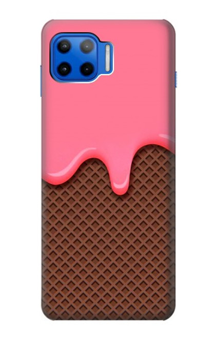 W3754 Strawberry Ice Cream Cone Hülle Schutzhülle Taschen und Leder Flip für Motorola Moto G 5G Plus