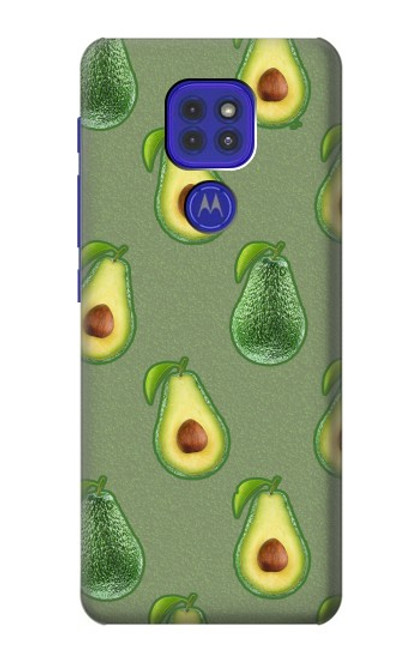 W3285 Avocado Fruit Pattern Hülle Schutzhülle Taschen und Leder Flip für Motorola Moto G9 Play