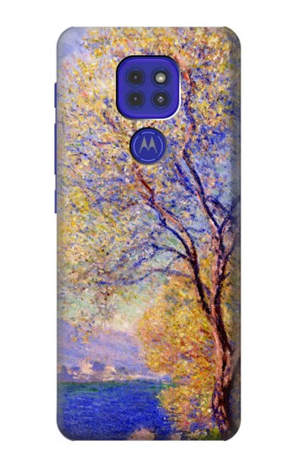 W3339 Claude Monet Antibes Seen from the Salis Gardens Hülle Schutzhülle Taschen und Leder Flip für Motorola Moto G9 Play