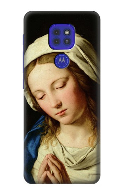 W3476 Virgin Mary Prayer Hülle Schutzhülle Taschen und Leder Flip für Motorola Moto G9 Play