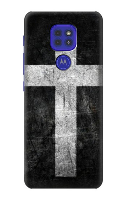 W3491 Christian Cross Hülle Schutzhülle Taschen und Leder Flip für Motorola Moto G9 Play