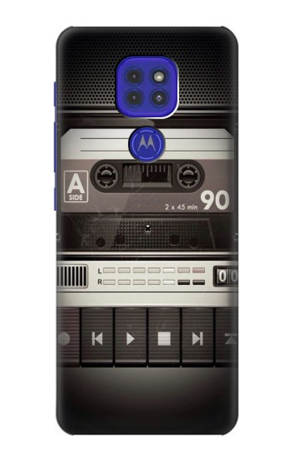 W3501 Vintage Cassette Player Hülle Schutzhülle Taschen und Leder Flip für Motorola Moto G9 Play