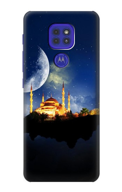 W3506 Islamic Ramadan Hülle Schutzhülle Taschen und Leder Flip für Motorola Moto G9 Play