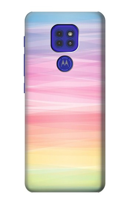 W3507 Colorful Rainbow Pastel Hülle Schutzhülle Taschen und Leder Flip für Motorola Moto G9 Play