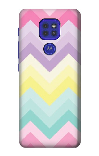 W3514 Rainbow Zigzag Hülle Schutzhülle Taschen und Leder Flip für Motorola Moto G9 Play