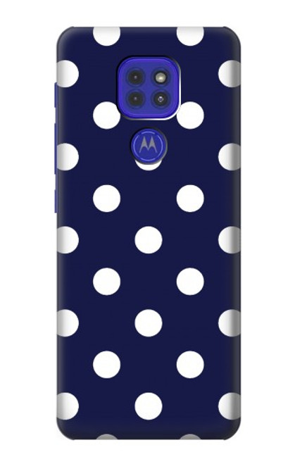 W3533 Blue Polka Dot Hülle Schutzhülle Taschen und Leder Flip für Motorola Moto G9 Play