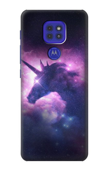 W3538 Unicorn Galaxy Hülle Schutzhülle Taschen und Leder Flip für Motorola Moto G9 Play