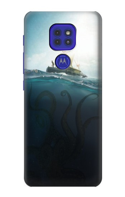 W3540 Giant Octopus Hülle Schutzhülle Taschen und Leder Flip für Motorola Moto G9 Play