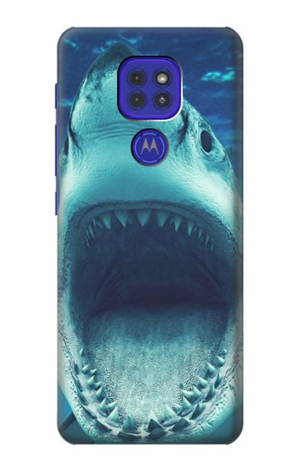 W3548 Tiger Shark Hülle Schutzhülle Taschen und Leder Flip für Motorola Moto G9 Play