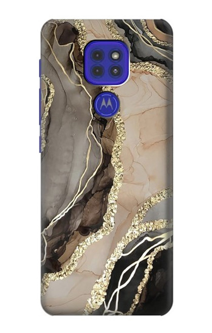 W3700 Marble Gold Graphic Printed Hülle Schutzhülle Taschen und Leder Flip für Motorola Moto G9 Play