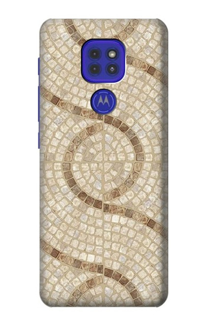 W3703 Mosaic Tiles Hülle Schutzhülle Taschen und Leder Flip für Motorola Moto G9 Play