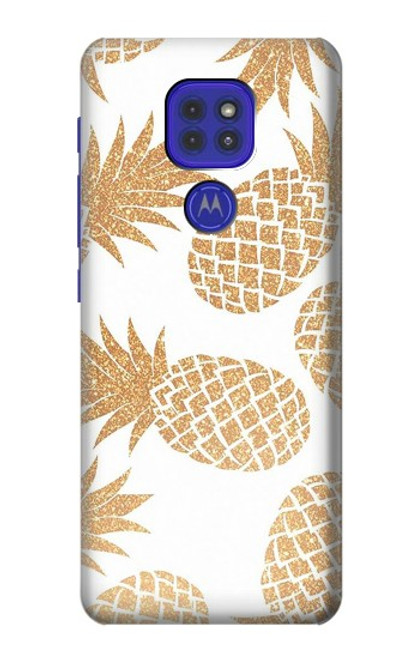 W3718 Seamless Pineapple Hülle Schutzhülle Taschen und Leder Flip für Motorola Moto G9 Play