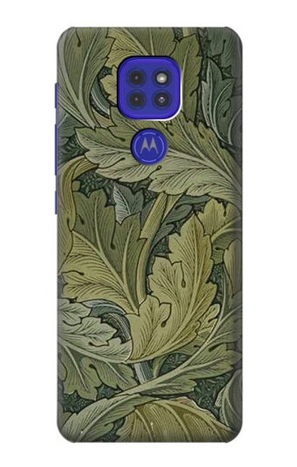 W3790 William Morris Acanthus Leaves Hülle Schutzhülle Taschen und Leder Flip für Motorola Moto G9 Play