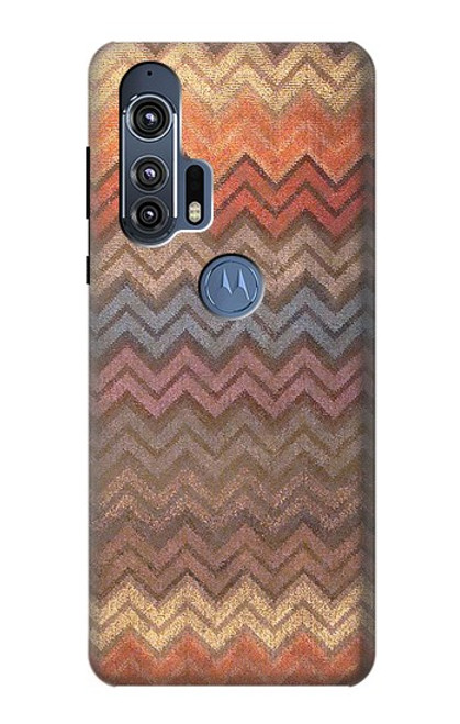 W3752 Zigzag Fabric Pattern Graphic Printed Hülle Schutzhülle Taschen und Leder Flip für Motorola Edge+