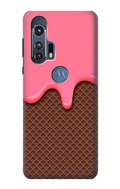 W3754 Strawberry Ice Cream Cone Hülle Schutzhülle Taschen und Leder Flip für Motorola Edge+