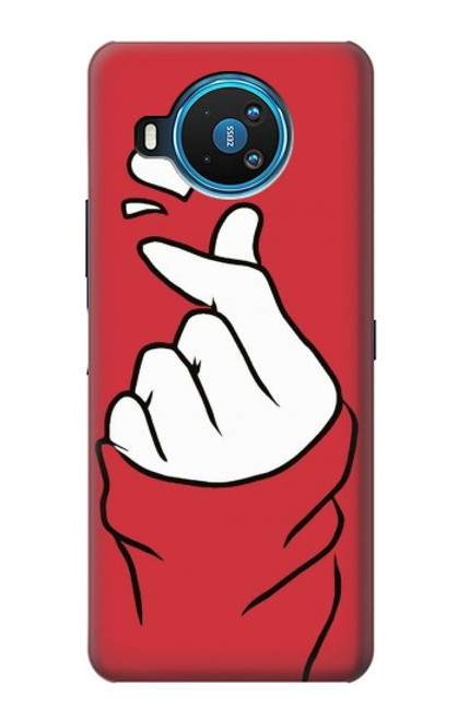 W3701 Mini Heart Love Sign Hülle Schutzhülle Taschen und Leder Flip für Nokia 8.3 5G