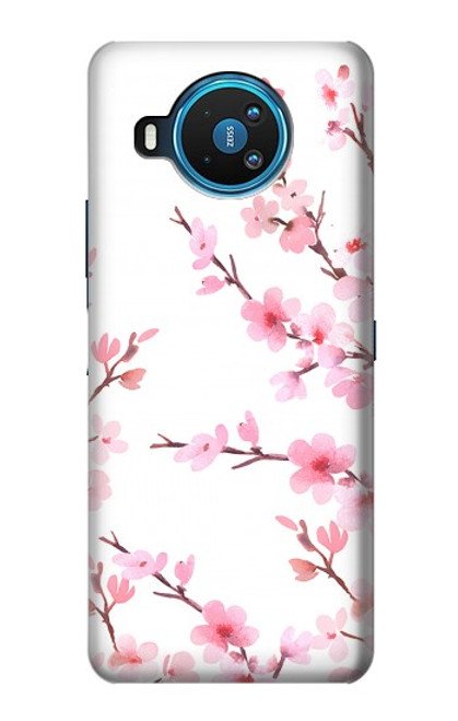 W3707 Pink Cherry Blossom Spring Flower Hülle Schutzhülle Taschen und Leder Flip für Nokia 8.3 5G