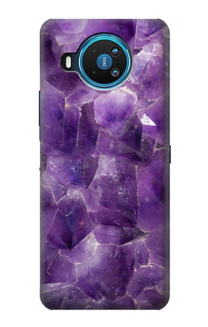 W3713 Purple Quartz Amethyst Graphic Printed Hülle Schutzhülle Taschen und Leder Flip für Nokia 8.3 5G