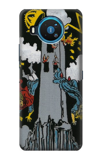 W3745 Tarot Card The Tower Hülle Schutzhülle Taschen und Leder Flip für Nokia 8.3 5G