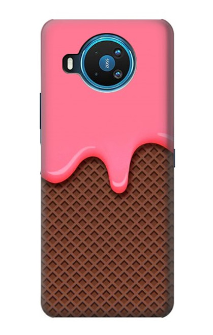 W3754 Strawberry Ice Cream Cone Hülle Schutzhülle Taschen und Leder Flip für Nokia 8.3 5G