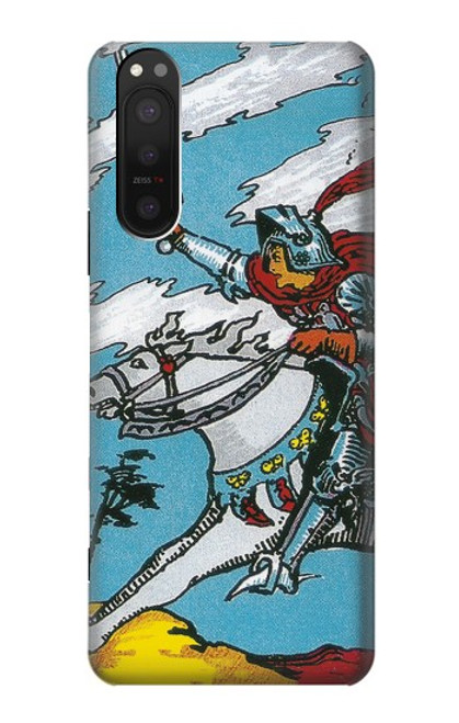 W3731 Tarot Card Knight of Swords Hülle Schutzhülle Taschen und Leder Flip für Sony Xperia 5 II