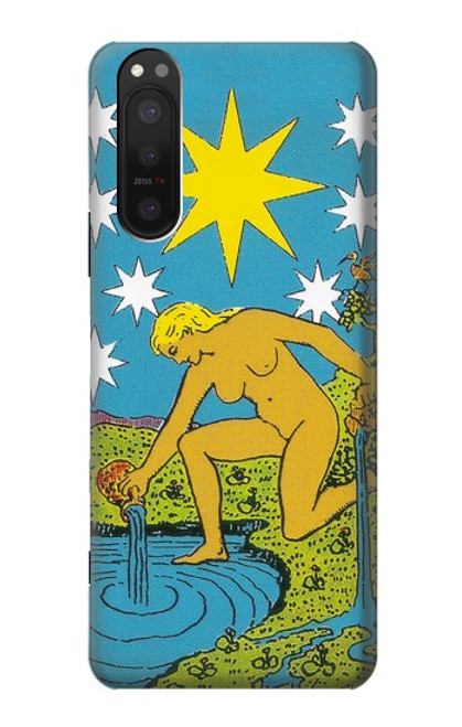 W3744 Tarot Card The Star Hülle Schutzhülle Taschen und Leder Flip für Sony Xperia 5 II