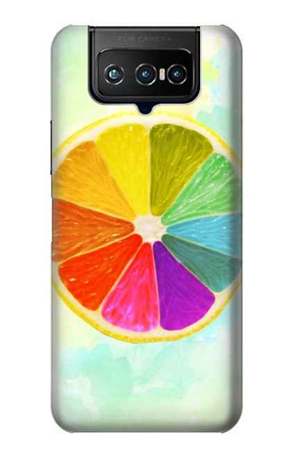 W3493 Colorful Lemon Hülle Schutzhülle Taschen und Leder Flip für ASUS ZenFone 7 Pro