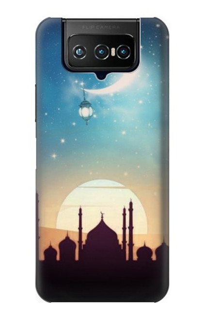 W3502 Islamic Sunset Hülle Schutzhülle Taschen und Leder Flip für ASUS ZenFone 7 Pro