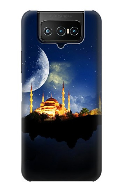 W3506 Islamic Ramadan Hülle Schutzhülle Taschen und Leder Flip für ASUS ZenFone 7 Pro