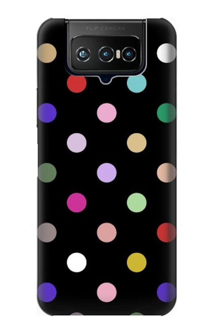 W3532 Colorful Polka Dot Hülle Schutzhülle Taschen und Leder Flip für ASUS ZenFone 7 Pro