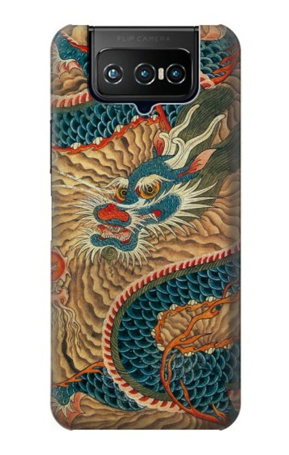 W3541 Dragon Cloud Painting Hülle Schutzhülle Taschen und Leder Flip für ASUS ZenFone 7 Pro