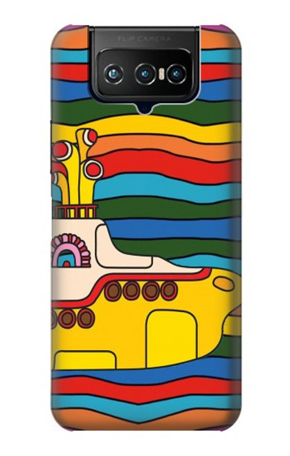 W3599 Hippie Submarine Hülle Schutzhülle Taschen und Leder Flip für ASUS ZenFone 7 Pro