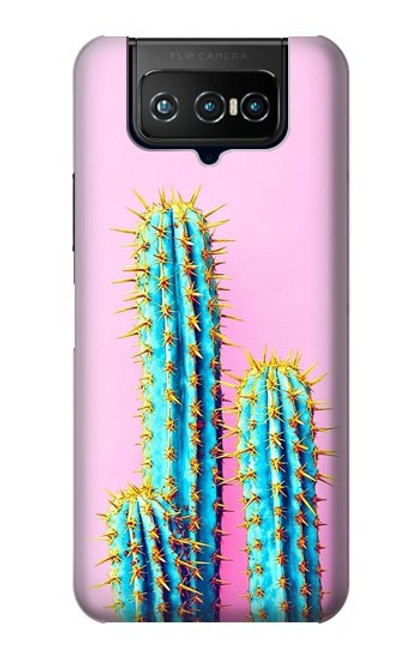 W3673 Cactus Hülle Schutzhülle Taschen und Leder Flip für ASUS ZenFone 7 Pro