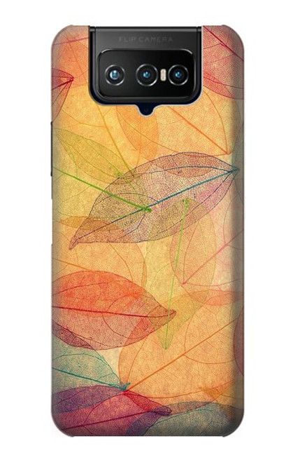 W3686 Fall Season Leaf Autumn Hülle Schutzhülle Taschen und Leder Flip für ASUS ZenFone 7 Pro