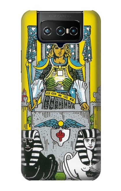 W3739 Tarot Card The Chariot Hülle Schutzhülle Taschen und Leder Flip für ASUS ZenFone 7 Pro