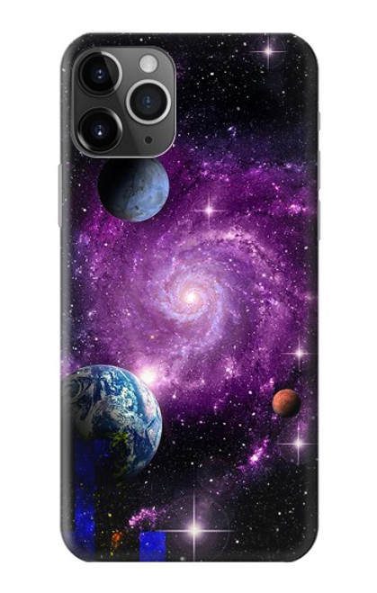 W3689 Galaxy Outer Space Planet Hülle Schutzhülle Taschen und Leder Flip für iPhone 11 Pro