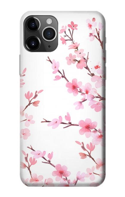 W3707 Pink Cherry Blossom Spring Flower Hülle Schutzhülle Taschen und Leder Flip für iPhone 11 Pro