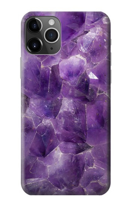 W3713 Purple Quartz Amethyst Graphic Printed Hülle Schutzhülle Taschen und Leder Flip für iPhone 11 Pro