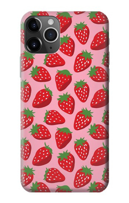 W3719 Strawberry Pattern Hülle Schutzhülle Taschen und Leder Flip für iPhone 11 Pro