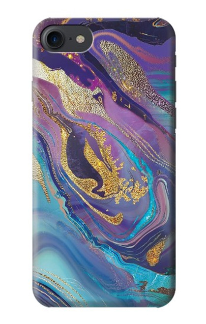 W3676 Colorful Abstract Marble Stone Hülle Schutzhülle Taschen und Leder Flip für iPhone 7, iPhone 8, iPhone SE (2020) (2022)