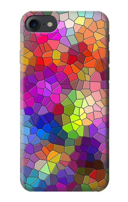 W3677 Colorful Brick Mosaics Hülle Schutzhülle Taschen und Leder Flip für iPhone 7, iPhone 8, iPhone SE (2020) (2022)