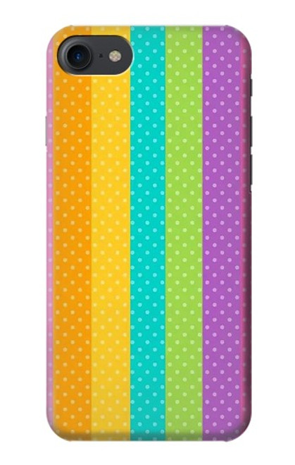 W3678 Colorful Rainbow Vertical Hülle Schutzhülle Taschen und Leder Flip für iPhone 7, iPhone 8, iPhone SE (2020) (2022)