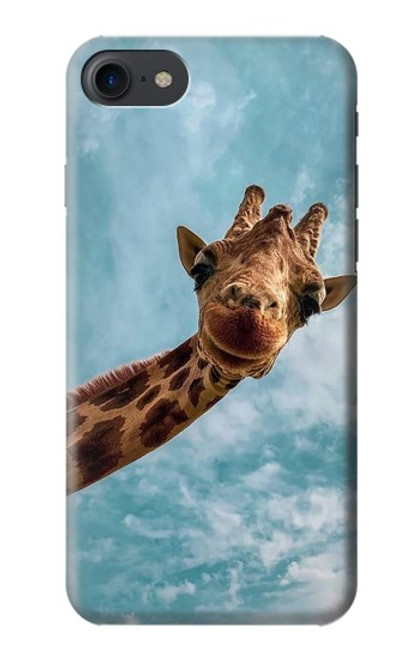 W3680 Cute Smile Giraffe Hülle Schutzhülle Taschen und Leder Flip für iPhone 7, iPhone 8, iPhone SE (2020) (2022)