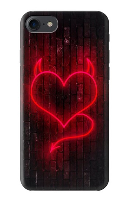 W3682 Devil Heart Hülle Schutzhülle Taschen und Leder Flip für iPhone 7, iPhone 8, iPhone SE (2020) (2022)