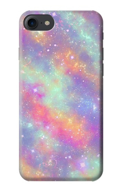 W3706 Pastel Rainbow Galaxy Pink Sky Hülle Schutzhülle Taschen und Leder Flip für iPhone 7, iPhone 8, iPhone SE (2020) (2022)