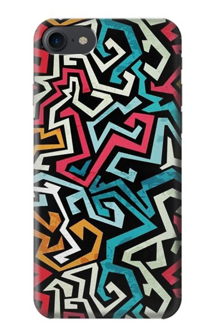 W3712 Pop Art Pattern Hülle Schutzhülle Taschen und Leder Flip für iPhone 7, iPhone 8, iPhone SE (2020) (2022)