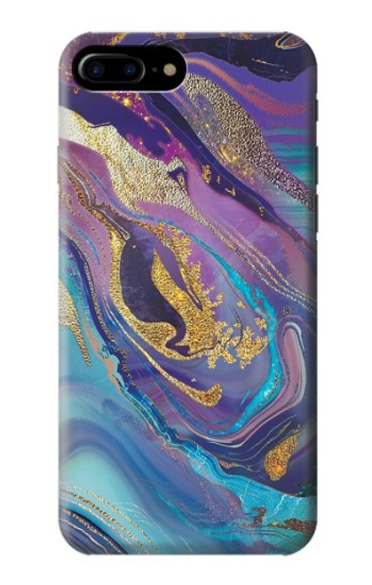 W3676 Colorful Abstract Marble Stone Hülle Schutzhülle Taschen und Leder Flip für iPhone 7 Plus, iPhone 8 Plus
