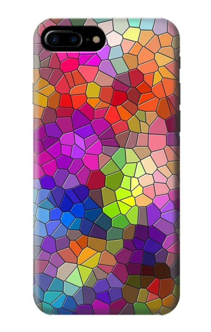 W3677 Colorful Brick Mosaics Hülle Schutzhülle Taschen und Leder Flip für iPhone 7 Plus, iPhone 8 Plus