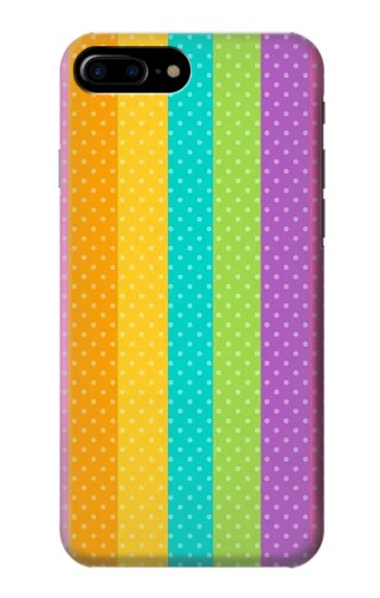 W3678 Colorful Rainbow Vertical Hülle Schutzhülle Taschen und Leder Flip für iPhone 7 Plus, iPhone 8 Plus